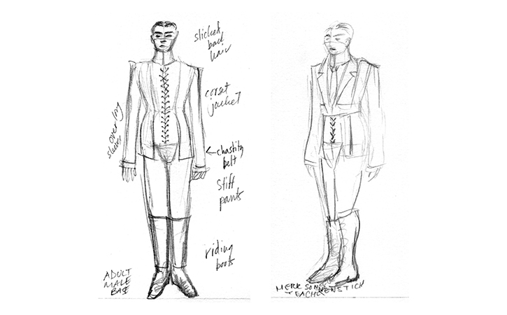 Hand Drawn Adult Male Costumes Sketches